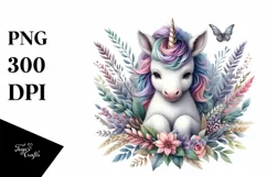 Cute Baby Unicorn PNG Product Image 1
