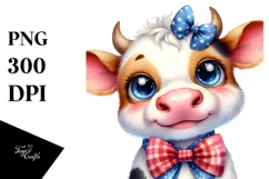 Cow with Bow and Tie, Transparent PNG Product Image 1