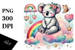 Colorful Pastel Koala Cloud PNG Product Image 1