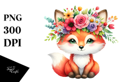Sublimation Clipart White Background | Colorful Fox Product Image 1