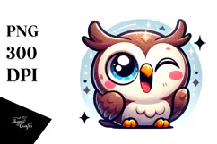 Silly Cartoon Owl PNG Product Image 1