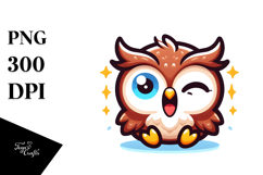 Cute Owl with Sunglasses, Transparent PNG Product Image 1