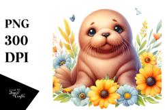 Sublimation Sticker Summer | Cute Baby Walrus Product Image 1