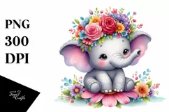 Vibrant Baby Elephant, Transparent PNG Product Image 1