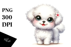 Happy Baby Bichon Frise Watercolor PNG Product Image 1