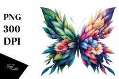 Vibrant Watercolor Butterfly PNG Product Image 3