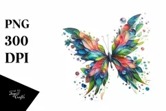 Vibrant Watercolor Butterfly PNG Product Image 3