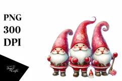 Retro Santa Gnomes, Transparent PNG Product Image 3