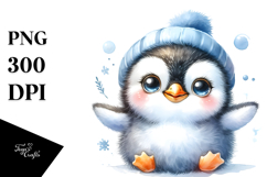Energetic Baby Penguin PNG Product Image 1