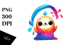 Colorful Funny Simple Vibrant Watercolor Clipart Product Image 1