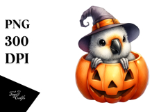 Cute Halloween Baby Parrot PNG Product Image 1