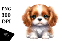 Expressive Baby Cavalier King Charles Spaniel PNG Product Image 1