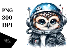 Energetic Baby Owl with Punk Look PNG Product Image 1
