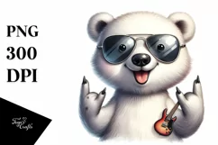 Funny Polar Bear Rocker Sign | Sublimation Clipart Product Image 3