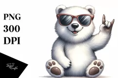 Funny Polar Bear Rocker Sign | Sublimation Clipart Product Image 3