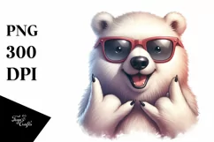 Funny Polar Bear Rocker Sign | Sublimation Clipart Product Image 1