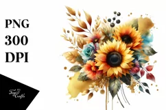 Vibrant Sunflower Bouquet | Sublimation | Clipart Product Image 3