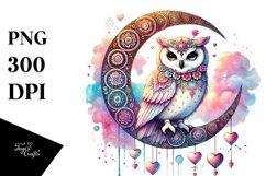 Adorned Owl Moon PNG Product Image 1