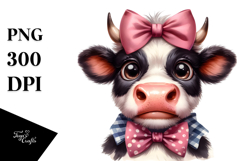 Funny Cow with Bow and Tie PNG Product Image 1