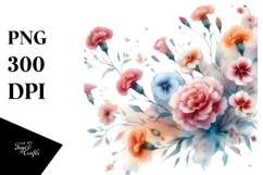 Colorful Abstract Floral Frame PNG Product Image 1