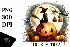 Washed Retro Halloween Moon Pumpkins PNG Product Image 1