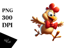 Goofy Chicken with Bow Tie PNG Product Image 1
