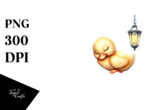 Whimsical Baby Duck on Moon PNG Product Image 1