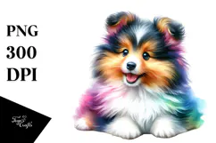 Expressive Baby Shetland Sheepdog PNG Product Image 1