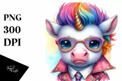 Colorful Baby Unicorn PNG Product Image 3