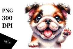 Happy Cartoon Bulldog PNG Product Image 1