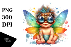 Artistic Baby Unicorn with Bird PNG Product Image 1