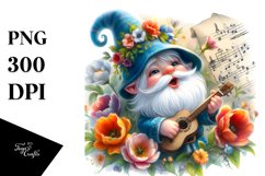 Gnome Singing Flowers | Sublimation | Clipart Product Image 1