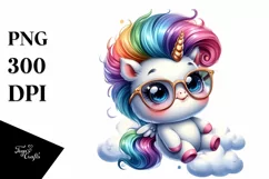 Funny Jumping Unicorn, Transparent PNG Product Image 3