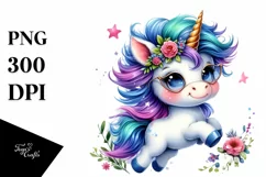 Funny Jumping Unicorn, Transparent PNG Product Image 1