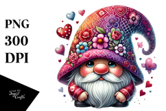 Valentines Gnome with Wings, Artistic PNG Product Image 1