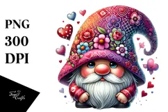 Valentines Gnome with Wings, Artistic PNG Product Image 1