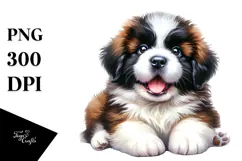 Watercolor Baby Saint Bernard PNG Product Image 1