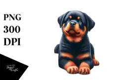 Colorful Rottweiler with Christmas Decor, High-Res PNG Product Image 1