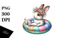 Colorful Inflatable Ring Bunny Clipart Product Image 3
