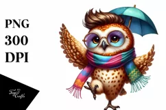 Cute Baby Owl Dancing PNG Product Image 1