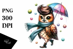 Cute Baby Owl Dancing PNG Product Image 3