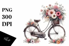 Vintage Dirty Bicycle with Huge Flowers Product Image 1