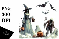 Vintage Halloween Zombie, Transparent PNG Product Image 3