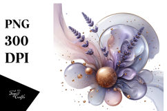 Abstract Golden Lavender PNG Product Image 1