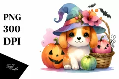 colorful halloween scenery dog Clipart Product Image 3