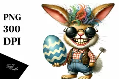Goofy Bunny with Suit and Sunglasses, Transparent PNG Product Image 1