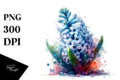 Abstract Shiny Hyacinth Splash Watercolor Clipart Product Image 3