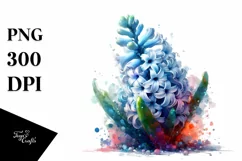 Abstract Shiny Hyacinth Splash Watercolor Clipart Product Image 3