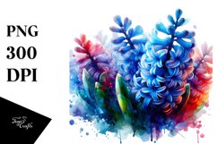 Abstract Shiny Hyacinth Splash Watercolor Clipart Product Image 3