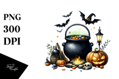 Simple Funny Cauldron Halloween Clipart Product Image 1